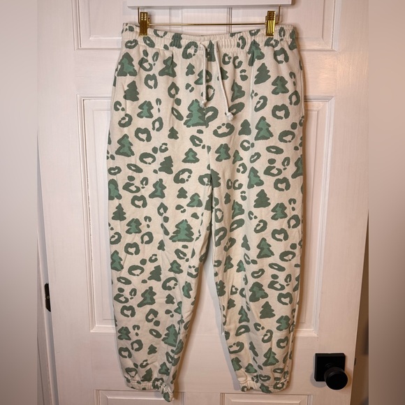 Mighty Fine White Joggers with Green Patterns - Picture 2 of 4